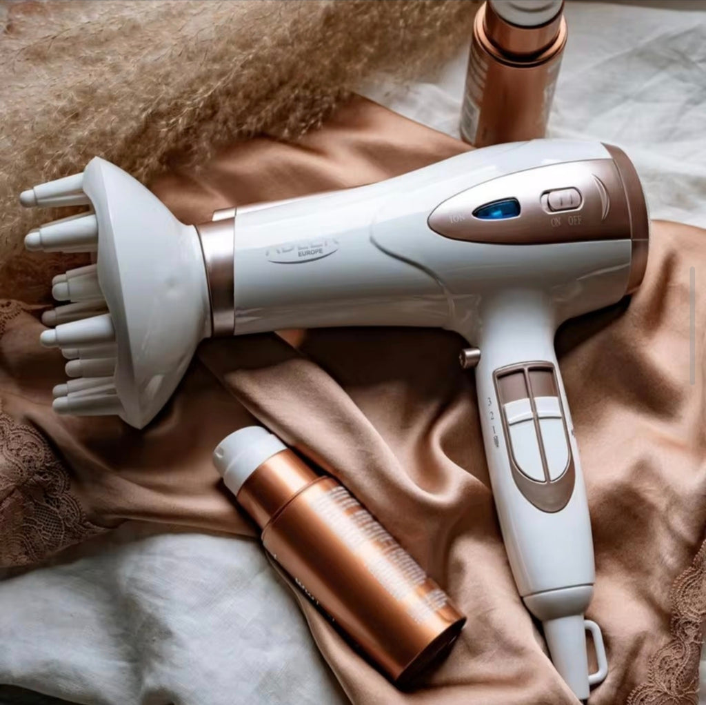 2400W Hair Dryer with lonization 2 Degrees of Blout 3 Degrees of Temperature Control Cold Vouter Diffuser lonizer