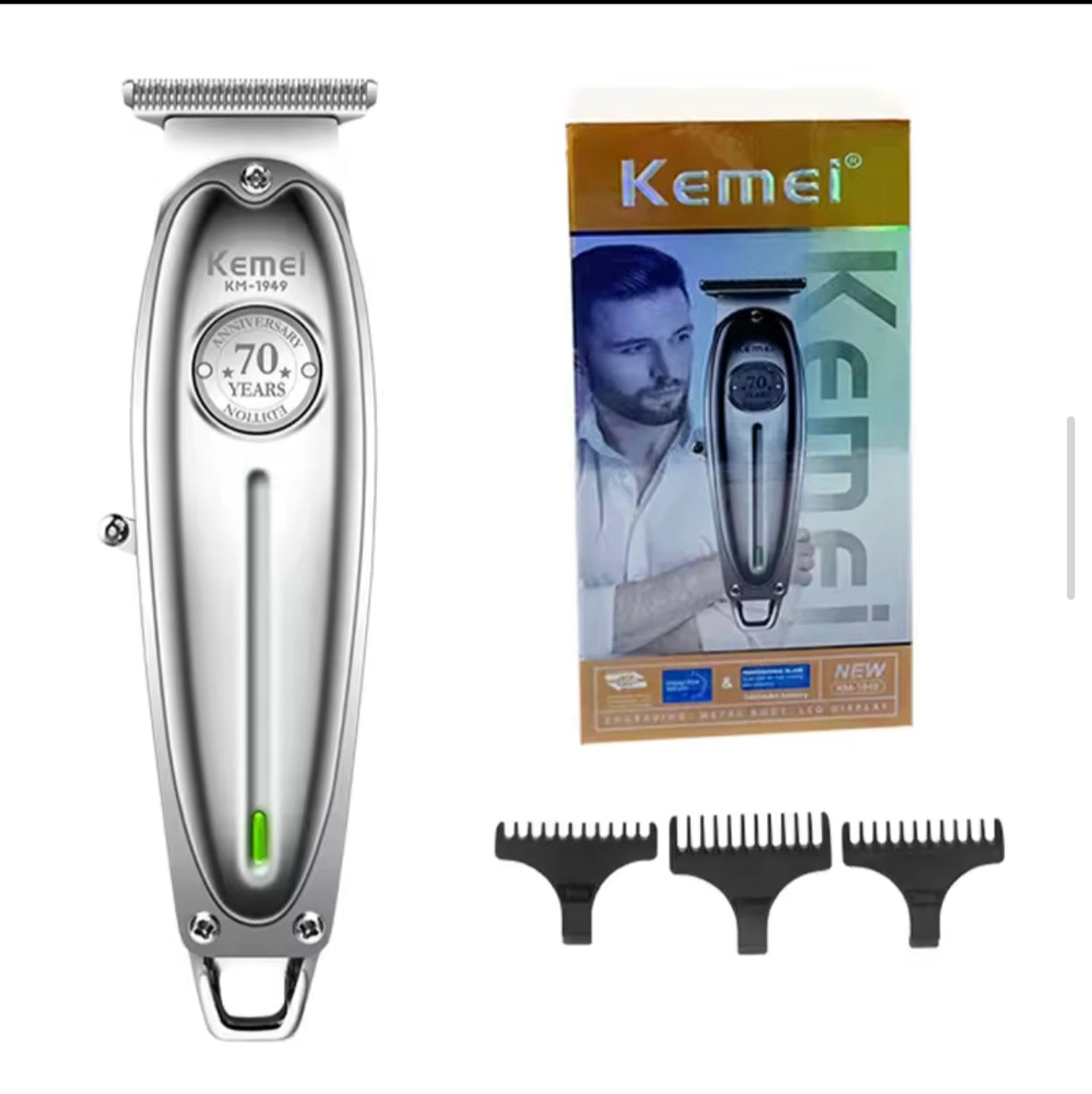 Kemei 1949 All-Metal Hair Trimmer Professional Clipper
For Barber Rechargeable Men Electric Beard Shaver Hair
Cutting Machine