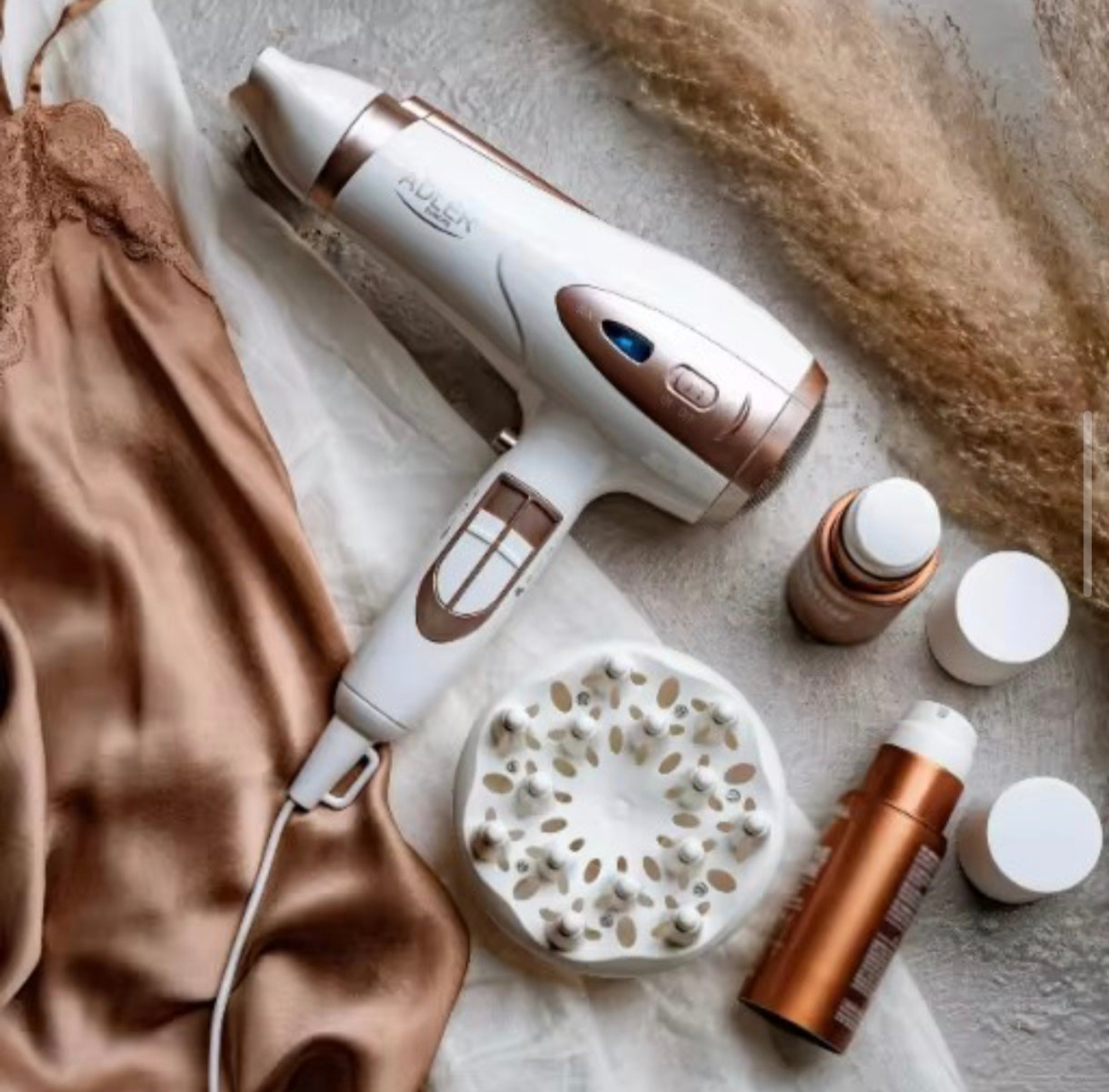 2400W Hair Dryer with lonization 2 Degrees of Blout 3 Degrees of Temperature Control Cold Vouter Diffuser lonizer