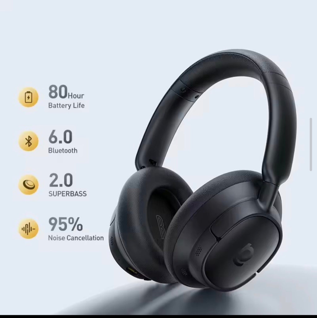 Baseus Bass BH1 NC Lite ANC Wireless Headphones – 95% Noise Cancelling | Bluetooth 6.0 | 80H Playtime